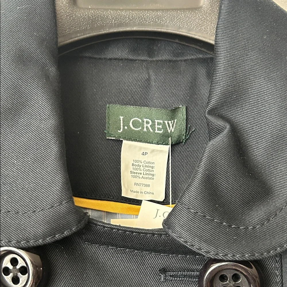 J.Crew Vtg NWT Navy Double-Breasted Buttons Cotton Jacket Coat **Size 4P** 🌸🌸 - Picture 6 of 6